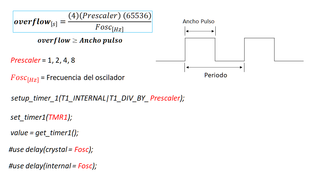 Timer Clock Formual Timer 1 «Temporizador, Contador, PWM», Pic C Compiler - MICROCHIPOTLE